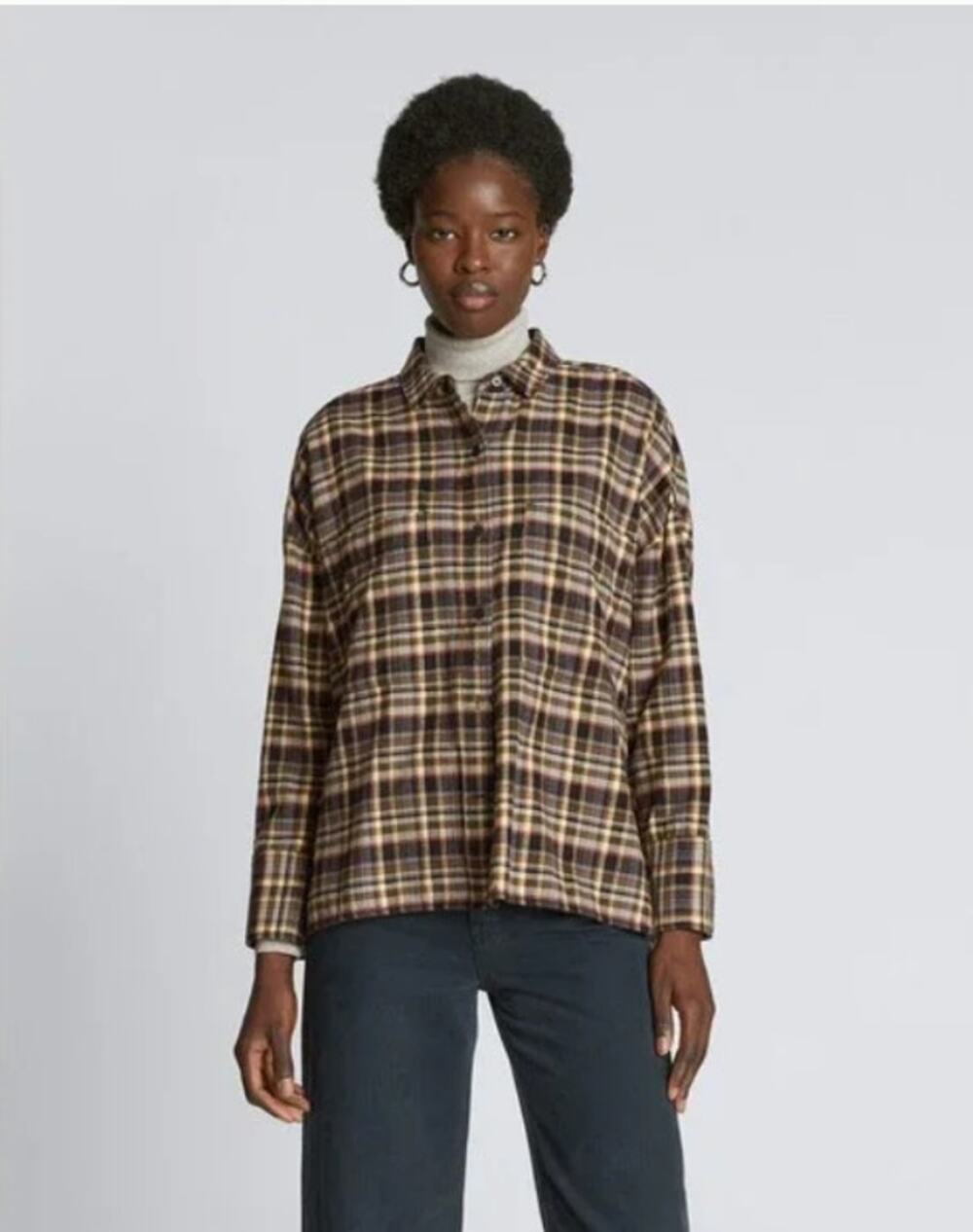 Everlane Boxy Plaid Flannel Soft Button Up Shirt - Sz XS